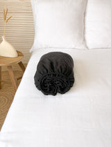 Black Washed Linen Bedding Set