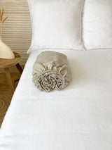 Beige Washed Linen Bedding Set