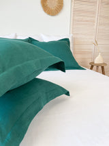 Dark Green Linen Sham