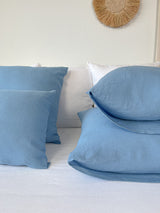 Light Blue Linen Pillowcase