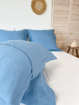 Light Blue Linen Pillow Sham