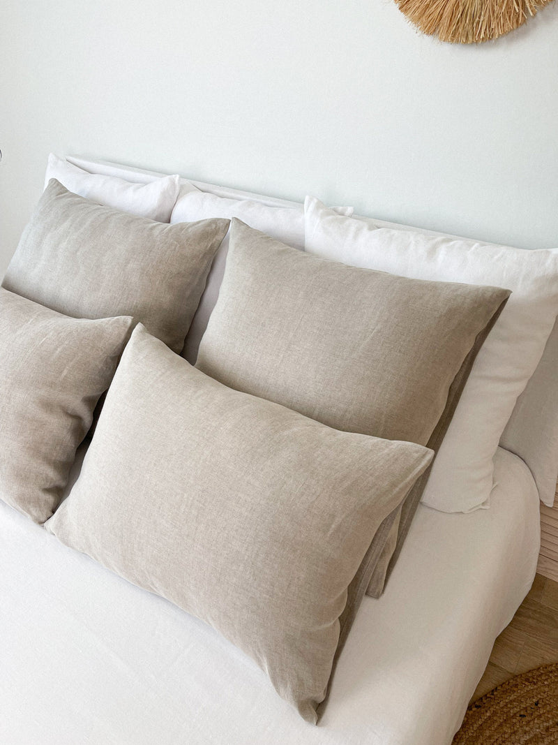 Beige Housewife Style Linen Pillowcase