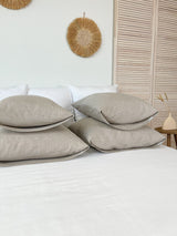 Beige Linen Pillowcase