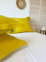 Yellow Oxford Style Linen Pillowcase