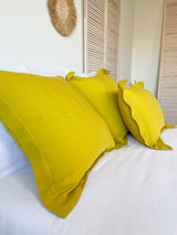 Yellow Washed Linen Bedding Set sg