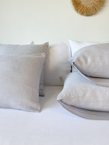 Light Grey Housewife Style Linen Pillowcase