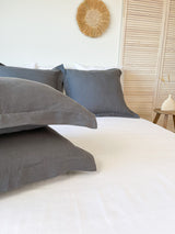 Dark Grey Linen Pillow Sham