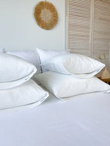 Off White Housewife Style Linen Pillowcase