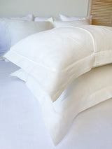 Off White Oxford Style Linen Pillowcase