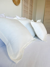 Off White Washed Linen Bedding Set