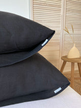 Black Linen Pillowcase