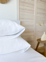 White Housewife Style Linen Pillowcase