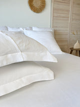 White Oxford Style Linen Pillowcase