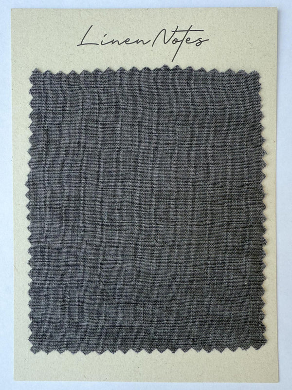 Dark Gray Washed Linen Fabric Swatch - 5.3 oz/yd² (180 g/m²)