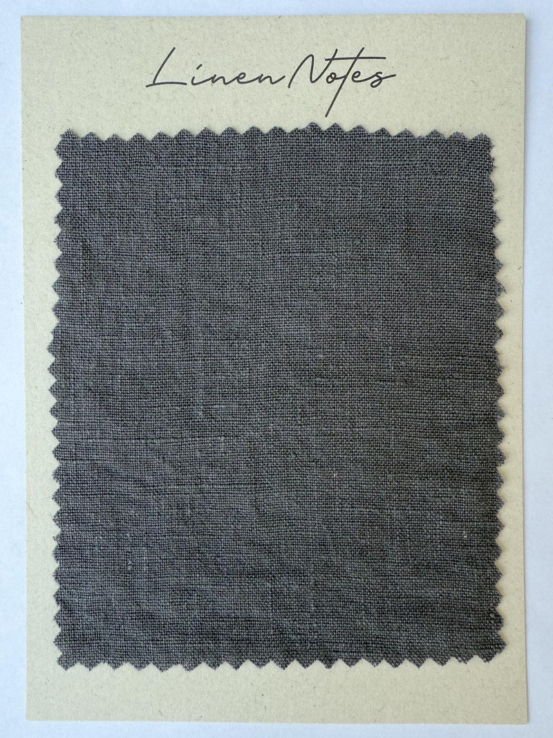 Dark Gray Washed Linen Fabric Swatch - 5.3 oz/yd² (180 g/m²)