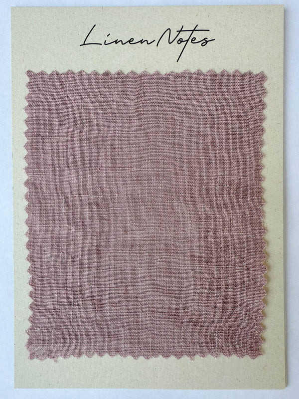 Dusty Pink Washed Linen Fabric Swatch - 5.3 oz/yd² (180 g/m²)