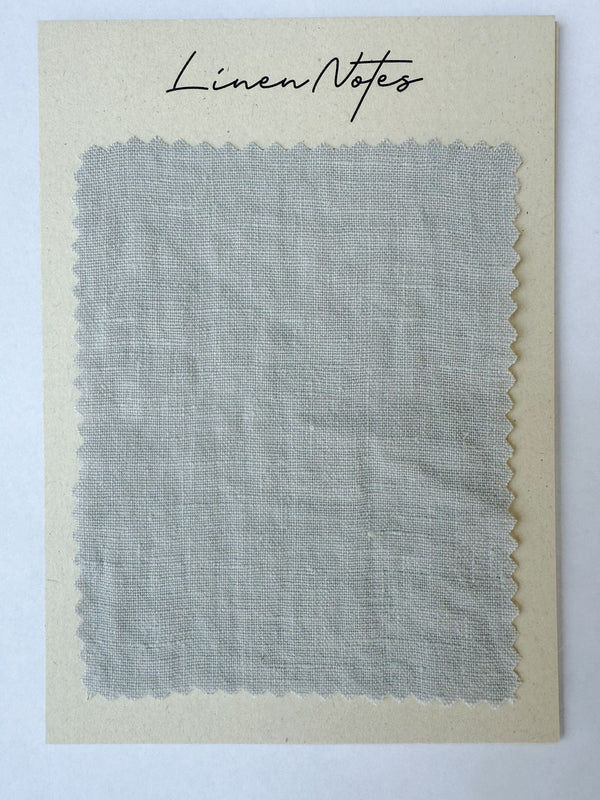 Light Gray Washed Linen Fabric Swatch - 5.3 oz/yd² (180 g/m²)