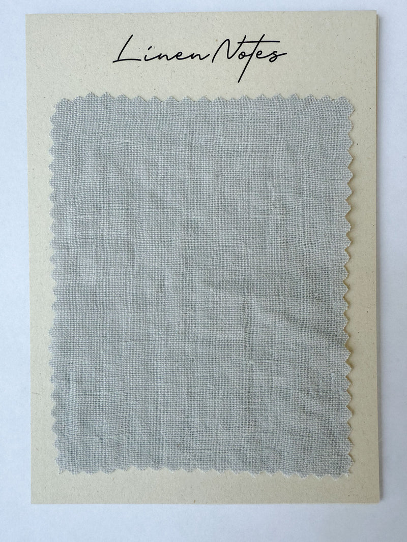 Light Gray Washed Linen Fabric Swatch - 5.3 oz/yd² (180 g/m²)