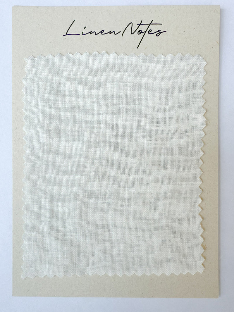 Off White Washed Linen Fabric Swatch - 5.3 oz/yd² (180 g/m²)