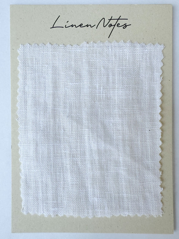 White Washed Sheer Linen Muslin Swatch – 2.65 oz/yd² (90 g/m²)