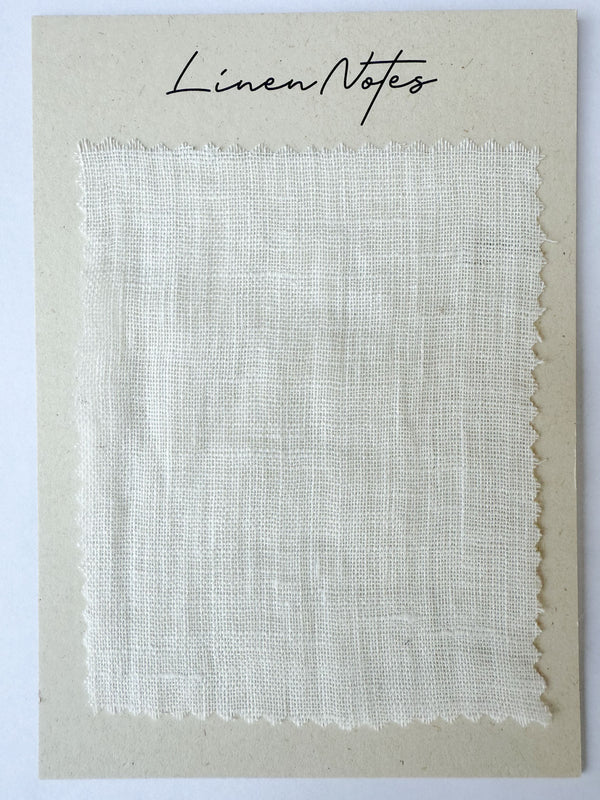 Off White Washed Sheer Linen Muslin Swatch – 2.65 oz/yd² (90 g/m²)
