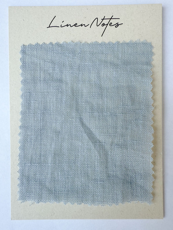 Light Blue Washed Sheer Linen Muslin Swatch – 2.65 oz/yd² (90 g/m²)