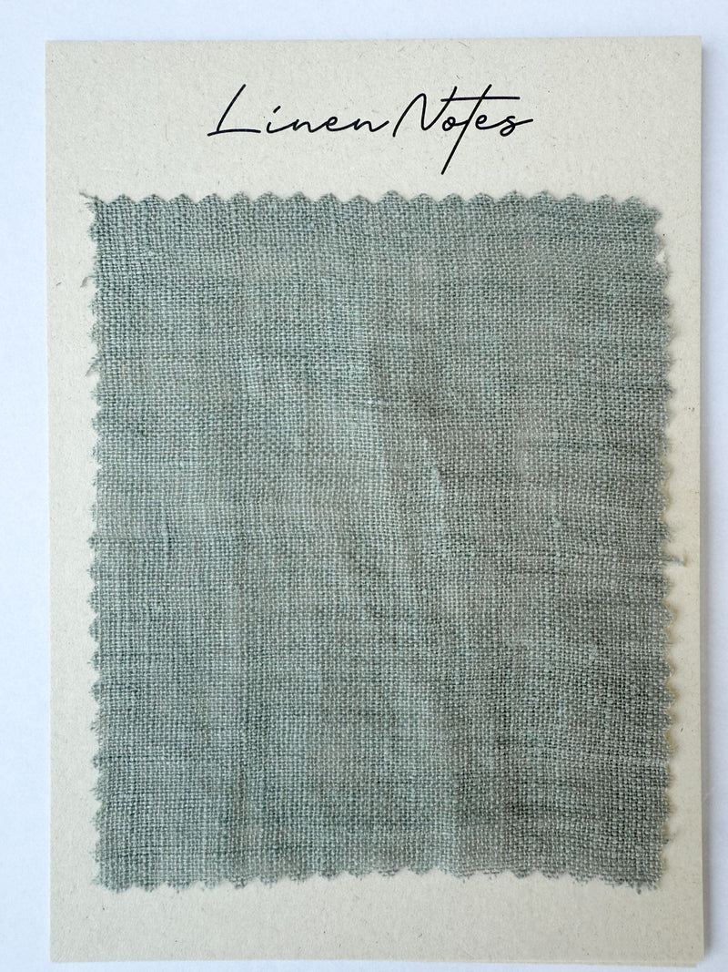 Sage Green Washed Sheer Linen Muslin Swatch – 2.65 oz/yd² (90 g/m²)