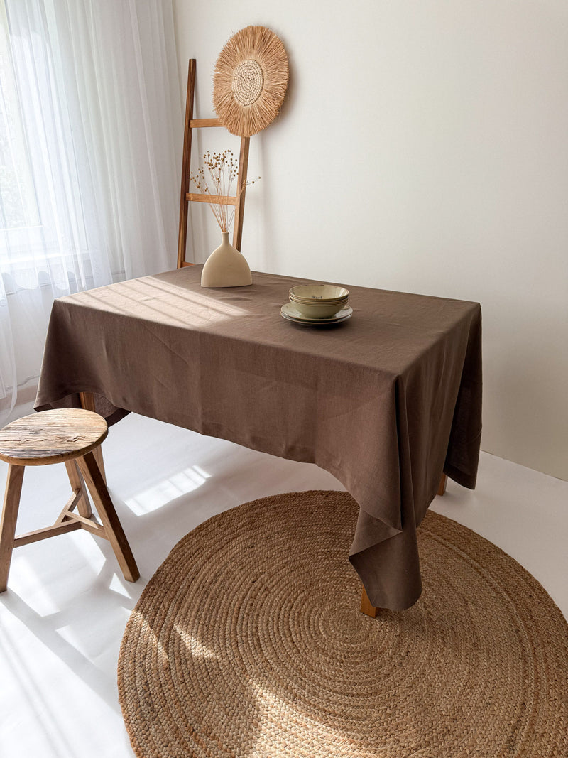 Brown Linen Tablecloth