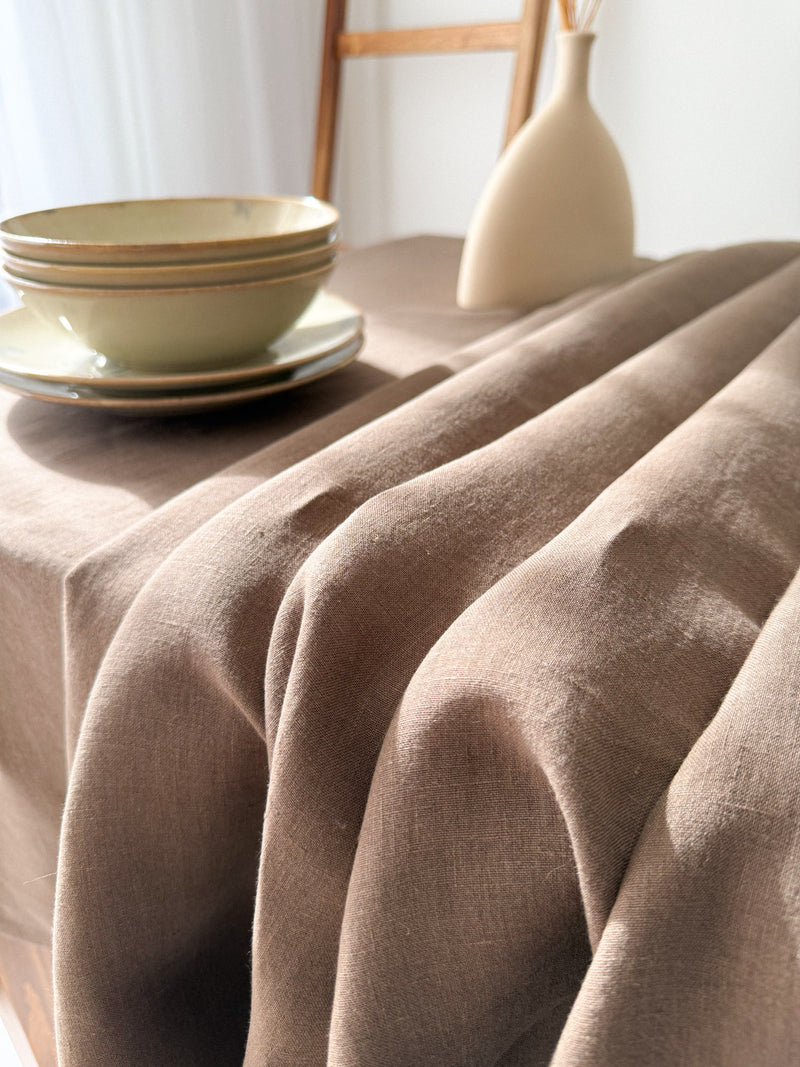 Brown Linen Tablecloth