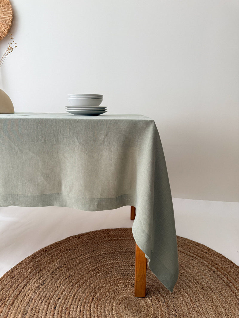 Sage Green Linen Tablecloth