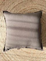 Brown Linen Throw Pillow Cover with Edging