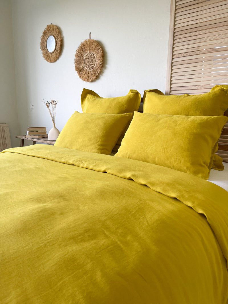 Yellow Linen Pillow Sham