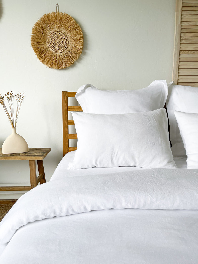 White Washed Linen Bedding Set