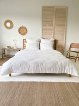 Off White Washed Linen Bedding Set