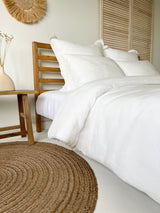 Off White Washed Linen Bedding Set