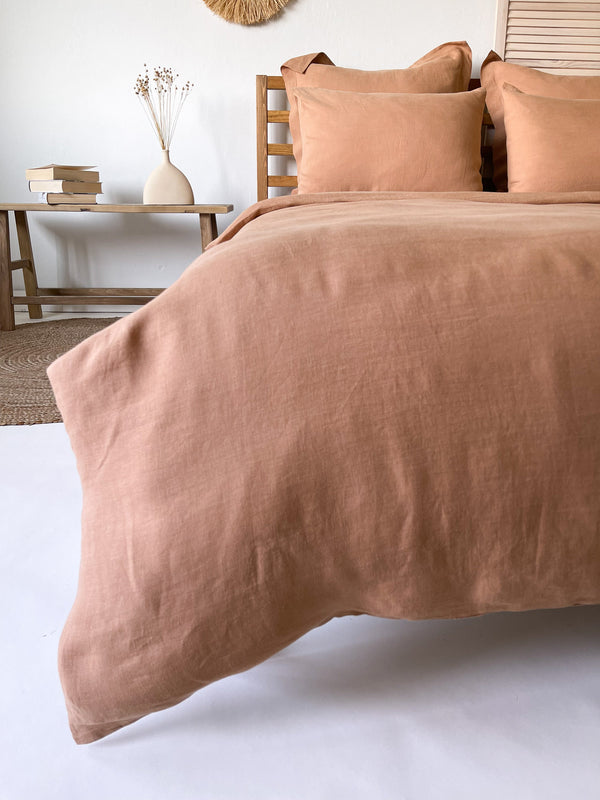 Tan Linen Duvet Cover