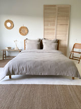 Beige Washed Linen Bedding Set