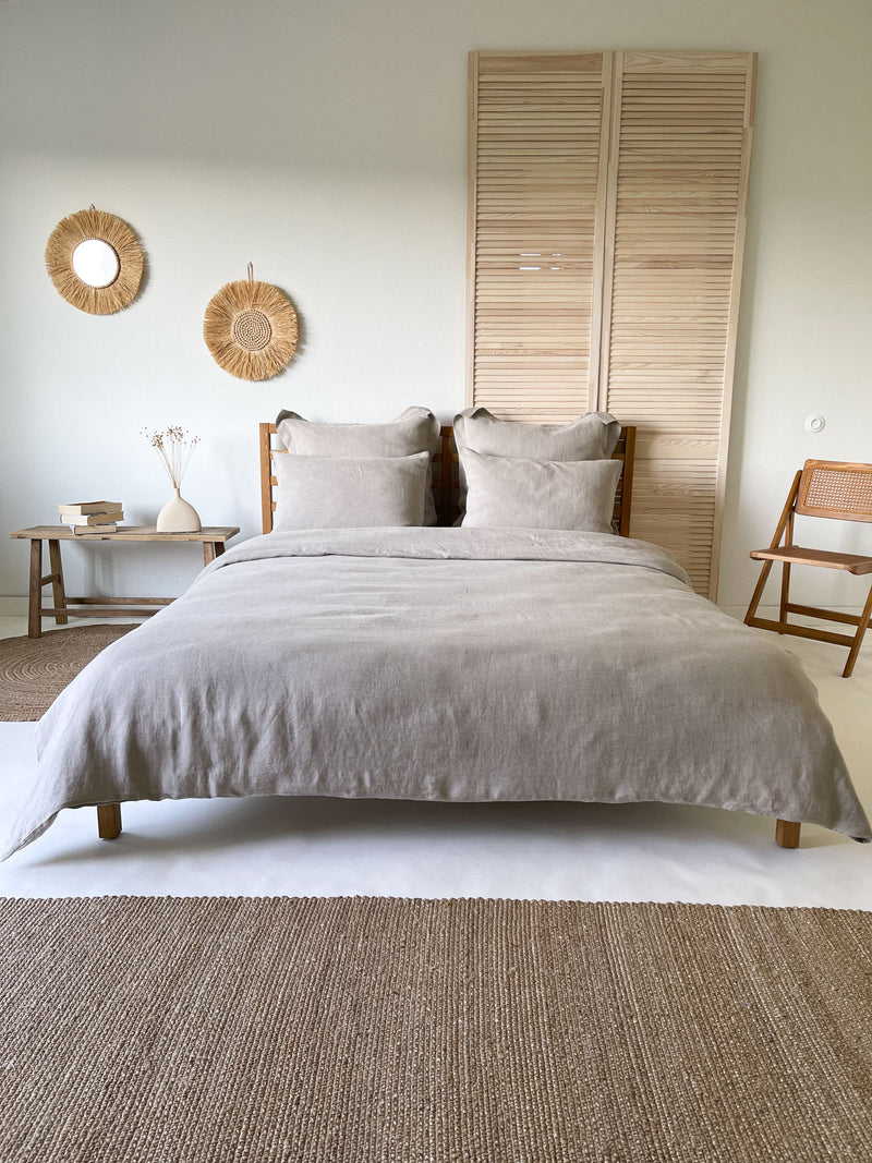 Beige Linen Duvet Cover