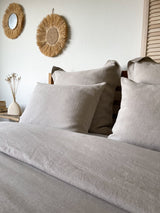 Beige Washed Linen Bedding Set