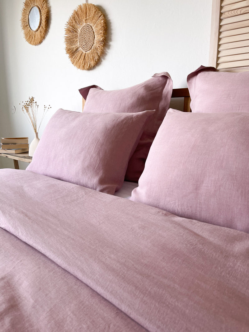 Dusty Pink Linen Duvet Cover