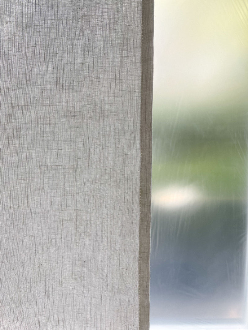 Medium Weight Washed Linen Curtains - Off White (Set of 2)