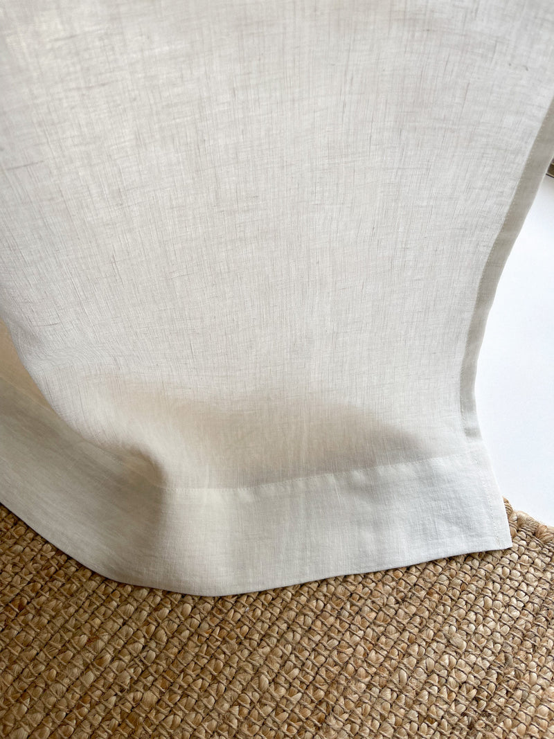 Medium Weight Washed Linen Curtains - Off White (Set of 2)