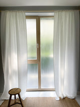 Medium Weight Washed Linen Curtains - Off White (Set of 2)