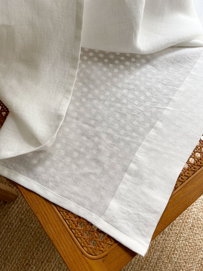 Medium Weight Washed Linen Curtains - Off White (Set of 2)
