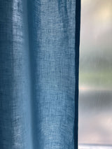 Medium Weight Washed Linen Curtains - Light Blue (Set of 2)