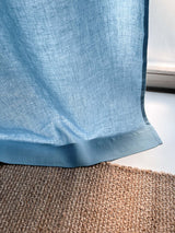 Medium Weight Washed Linen Curtains - Light Blue (Set of 2)