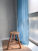 Medium Weight Washed Linen Curtains - Light Blue (Set of 2)
