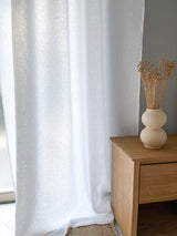 Medium Weight Washed Linen Curtains - White (Set of 2)