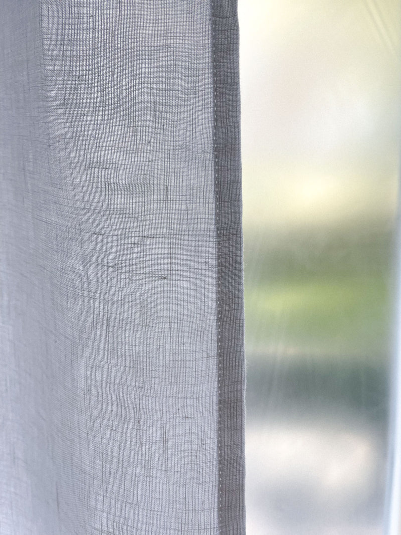 Medium Weight Washed Linen Curtains - White (Set of 2)
