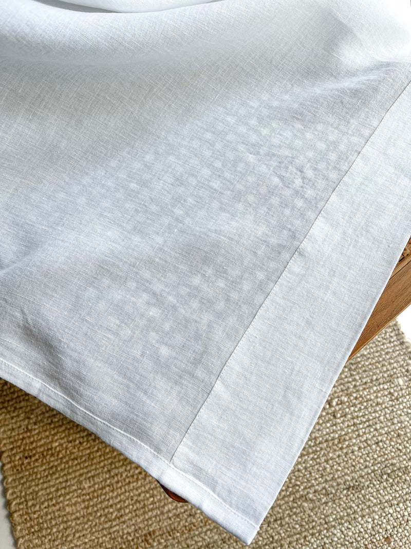 Medium Weight Washed Linen Curtains - White (Set of 2)